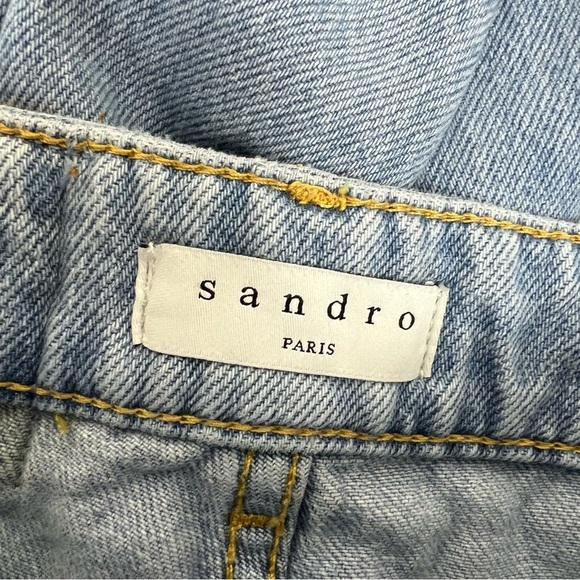 Sandro High Rise Wide Leg Light Wash Jeans Size 36 US 4 - Picture 6 of 8